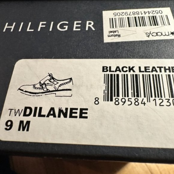 Tommy Hilfiger Women’s Black Leather Dilanee Buckled Oxford Size 9 - Picture 9 of 10
